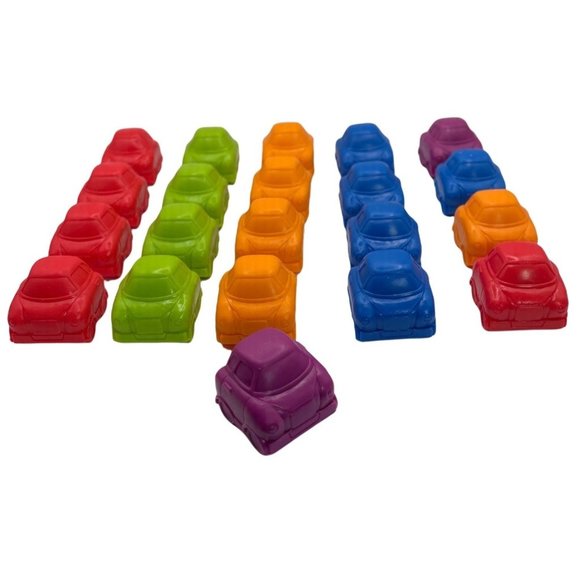 21 Silicone Rubber Mini Cars Party Favors Toys Educational Games Colors Counting - Picture 2 of 3